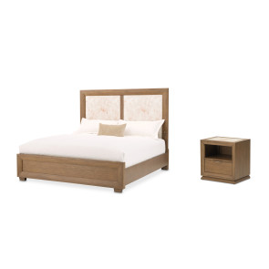 Portrait Sienna Brown Panel Bedroom Set w/ LED Lights