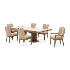 Portrait Sienna Brown Wide Rectangular Dining Room Set
