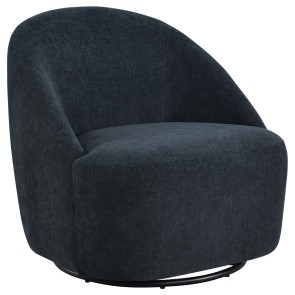 Leon Black Swivel Accent Chair