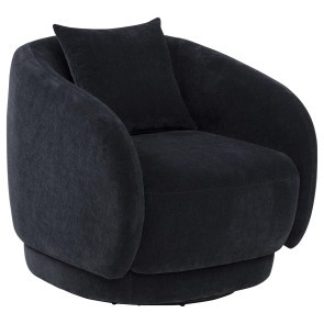 Arnaud Navy Swivel Accent Chair