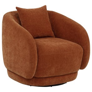 Arnaud Burnt Orange Swivel Accent Chair