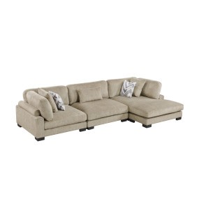 Tinley Brown 3-Piece Modular Sectional w/ Chaise