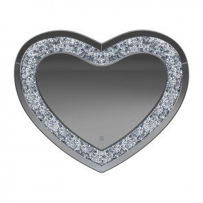 Silver Heart-Shaped Wall Mirror