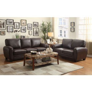 Rubin Living Room Set (Dark Brown)