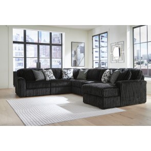 Midnight-Madness Onyx 6-Piece Right Chaise Sectional