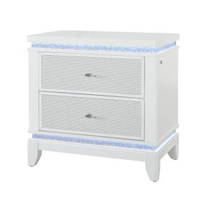 Alina White Nightstand w/ LED
