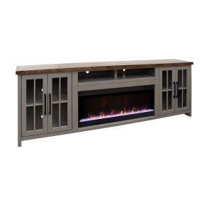 Avalon Sandstone and Whiskey 96-inch Super Fireplace Console