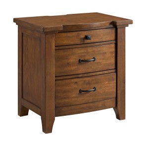 Gage Chestnut 3-Drawer Nightstand w/ USB and Power