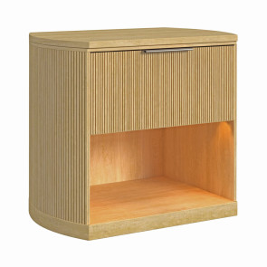 Sylvie Natural Nightstand w/ Touch Light