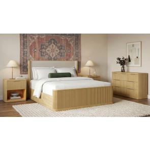 Sylvie Natural Upholstered Panel Bedroom Set