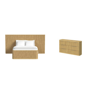 Sylvie Natural Wall Bedroom Set