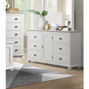 Kona 6-Drawer Dresser (White)