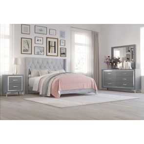 Huxley Upholstered Bedroom Set (Gray)