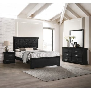 Amalia Black Tufted Bedroom Set
