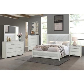 Jehoram Beige Upholstered Panel Bedroom Set