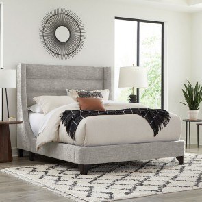 Jacob Luxe Light Grey Upholstered Bed