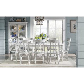 Vintage Market Picket Fence Dining Room Set w/ Turned Spindle Chairs