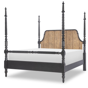 Vintage Market Kettle Black and Barnwood Oak Bobbin Post Bed