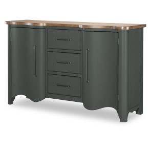 Vintage Market Mallard Green and Barnwood Oak Scalloped Door Chest