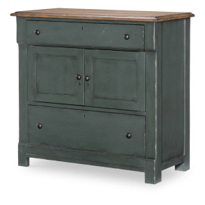 Vintage Market Mallard Green and Barnwood Oak Washstand Accent Chest