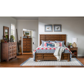 Lake House Pinecone Louvered Panel Bedroom Set
