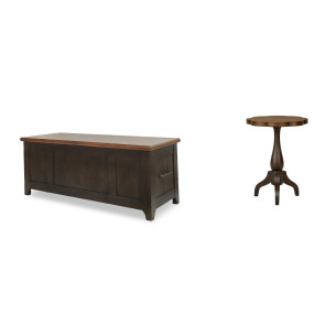Lake House Pinecone and Dried Tobacco Occasional Table Set