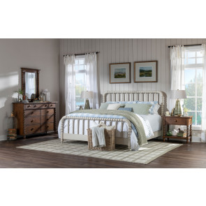 Lake House Sailcloth Jenny Lind Bedroom Set w/ Pinecone Casegoods