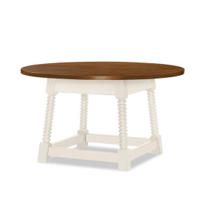 Lake House Sailcloth and Pinecone Round Dining Table