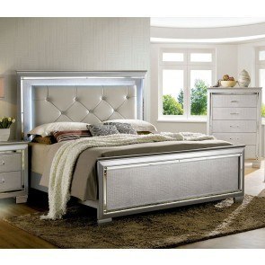 Bellanova Panel Bed (Silver)