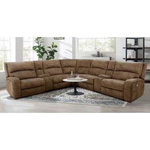 Apostolos 7-Piece Power Reclining Sectional (Brown)