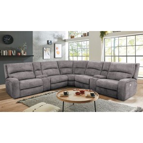 Apostolos 7-Piece Power Reclining Sectional (Light Gray)