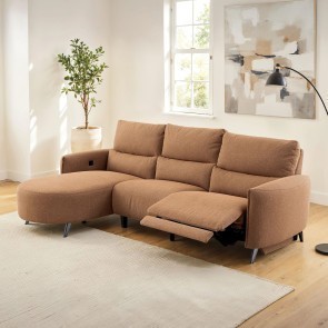 Galten Brown Left Chaise Power Reclining Sectional