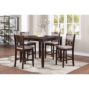 Gia Cherry 5-Piece Counter Height Dining Room Set