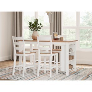 Gesthaven Counter Height Dining Room Set (White and Natural)