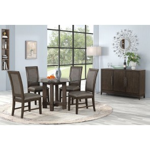 Cityscape Round Glass Top Dining Room Set