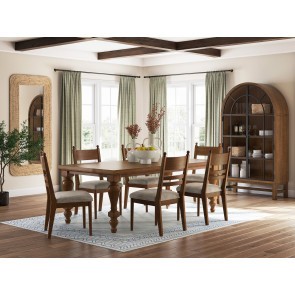 Basinger Dining Room Set w/ Brown Upholstered Chairs