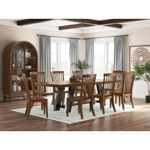 Basinger Brown and Black Dining Room Set w/ Brown Chairs