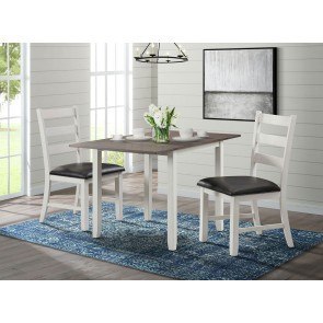 Martin 3-Piece Drop Leaf Dining Room Set (Brown/ White)