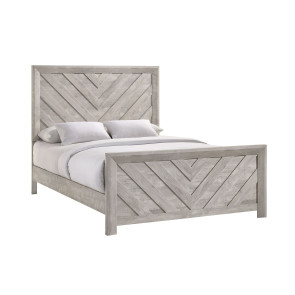 Eleanor Weathered White Panel Bed