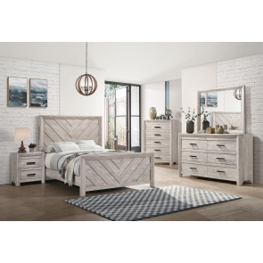 Eleanor Weathered White Panel Bedroom Set