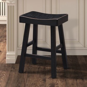 Biasca Black 24 Inch Stool (Set of 2)
