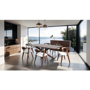 Logstor Rich Walnut Dining Room Set