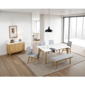 Mandier Natural Dining Room Set w/ Bench
