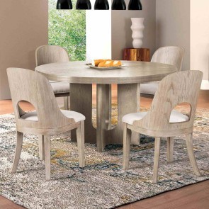 Sterling West White Oak Round Dining Room Set