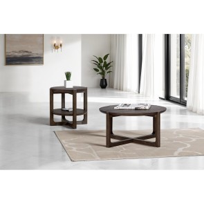 Vellara Dark Walnut 36-inch Occasional Table Set w/ Wood Top