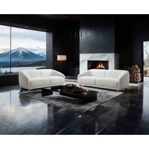 Kolvere White Boucle Living Room Set