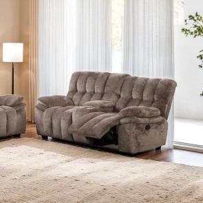 Hieronymus Dark Brown Reclining Loveseat w/ Console