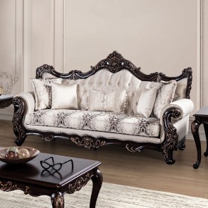 Palencia Dark Cherry and Beige Sofa