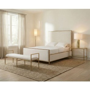 Valda Matte Gold Upholstered Bed