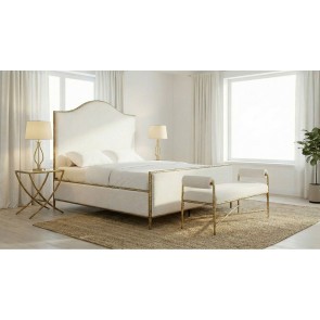 Vilna Matte Gold Upholstered Bed